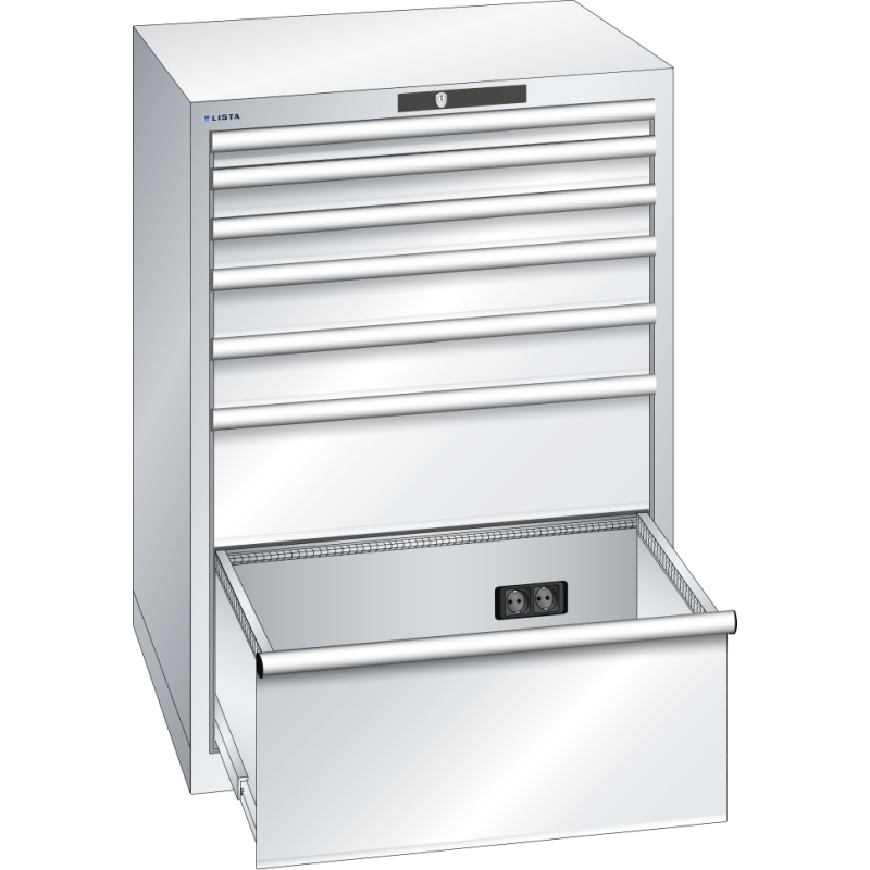 Armoire à tiroirs Lista 36x36E H 100 x L 71,7 x P 72,5 cm avec plusieurs tiroirs Key Lock
