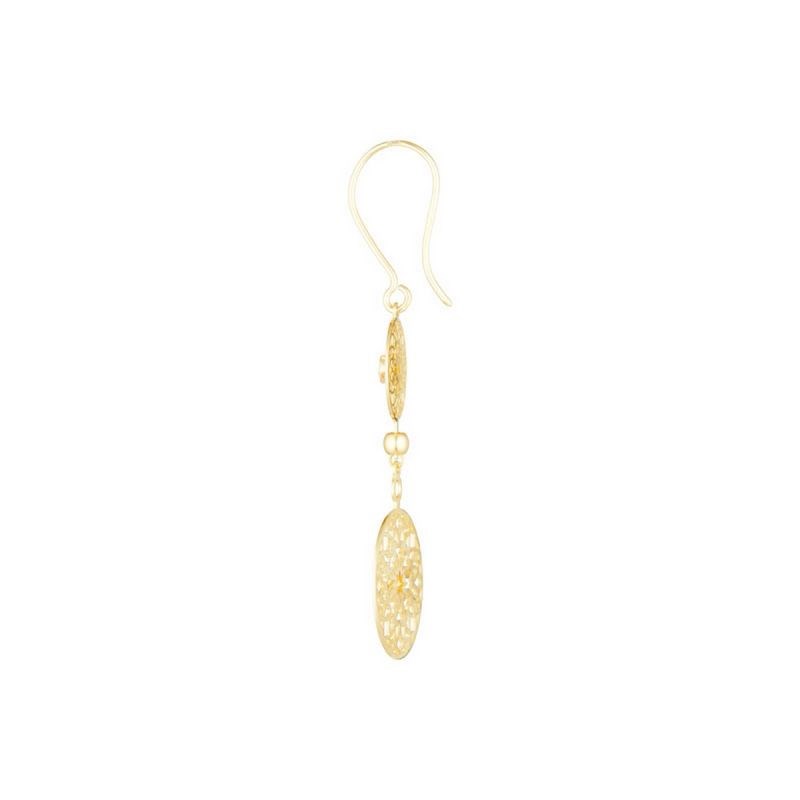 Boucles d'oreilles Or Jaune  et zirconium