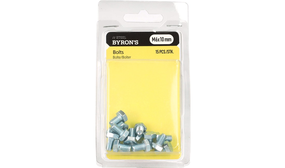 Bolte M6x10 mm - 15 stk.