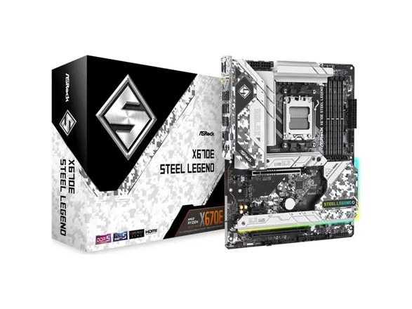 ASRock B760M Steel Legend WiFi - Bundkort - micro ATX - LGA1700 sokkel - B760 Chipset - USB-C 3.2 Gen2, USB 3.2 Gen 2, USB 3.2 Gen 1 - 2.5 Gigabit LAN, Wi-Fi 6E, Bluetooth - onboard grafik (CPU påkrævet) - HD Audio (8-kanaler)