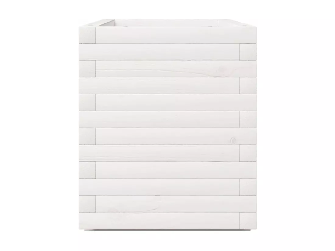 Jardinière bac lit surélevé bois blanche 90 x 40 x 49.5 cm 02_0037987