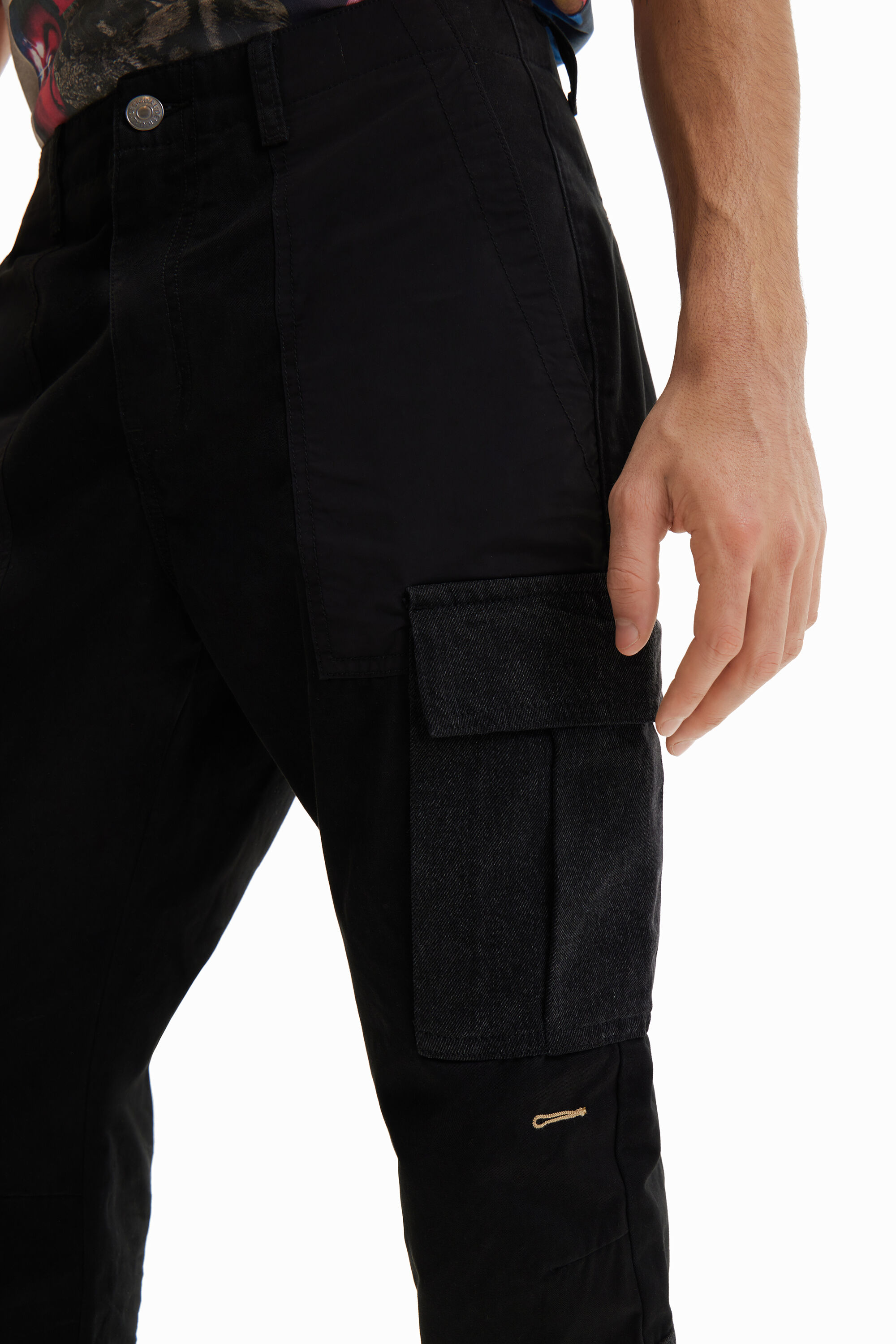 Pantalon cargo patchwork