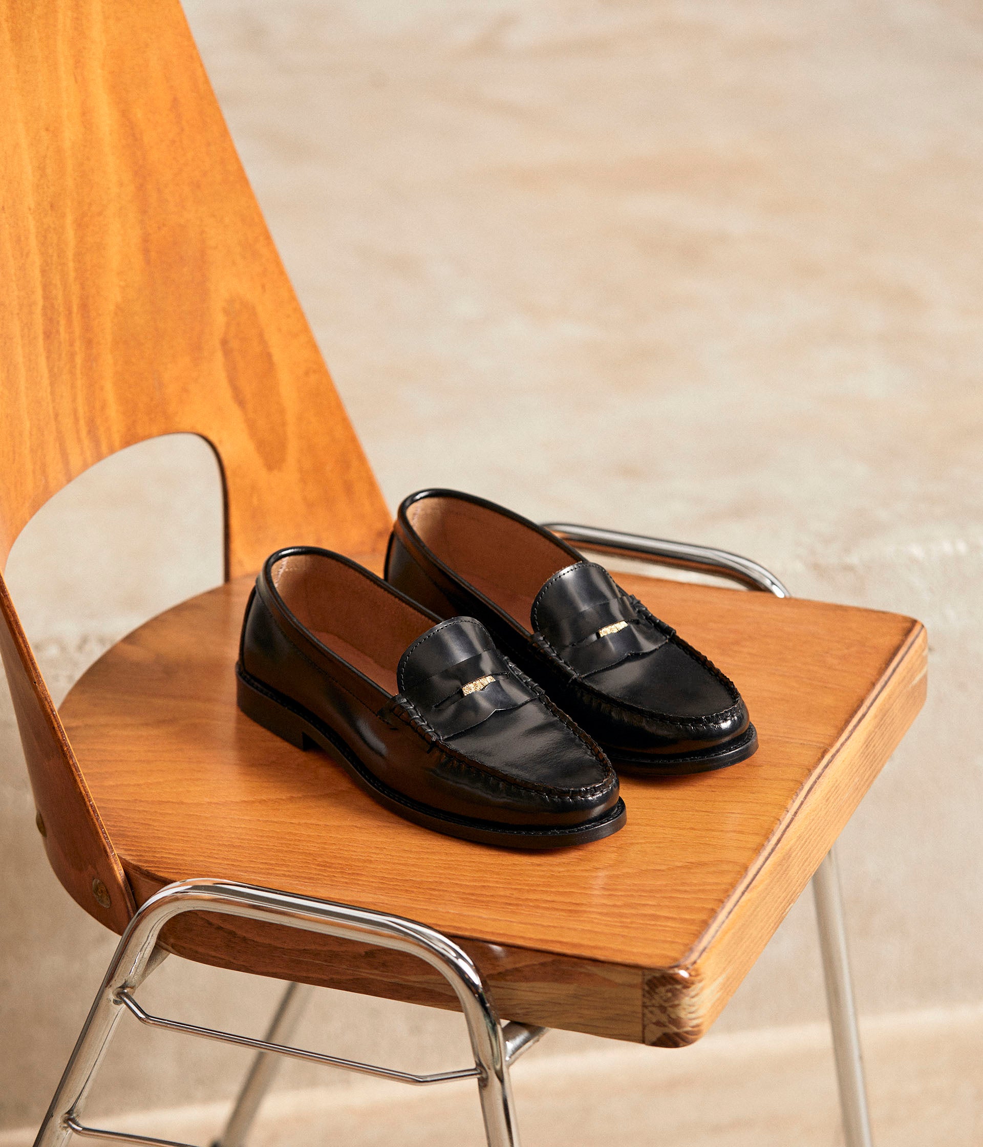 Mocassins cuir noir Vito