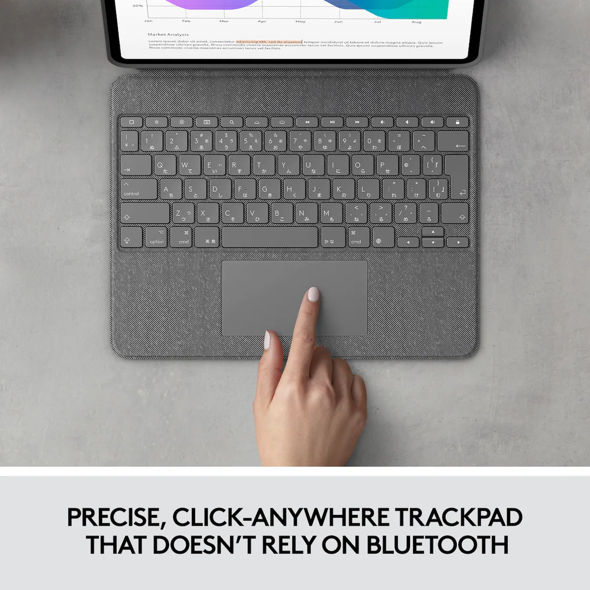 Logitech Combo Touch tastaturdeksel for iPad Pro 12.9 (grå)