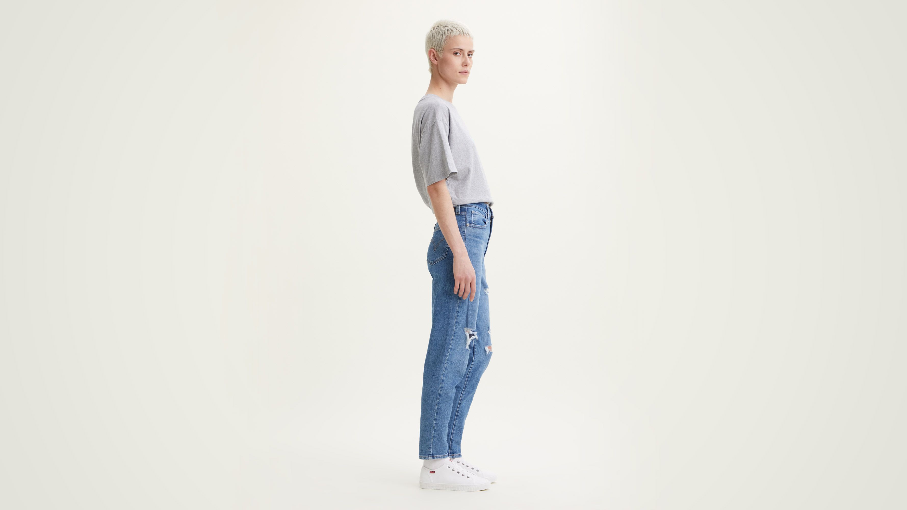 Jean Mom taille haute - Summer Games - Bleu