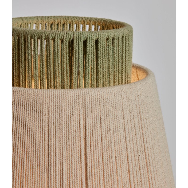 Lampadaire Yuvia en coton finition beige et bleue
