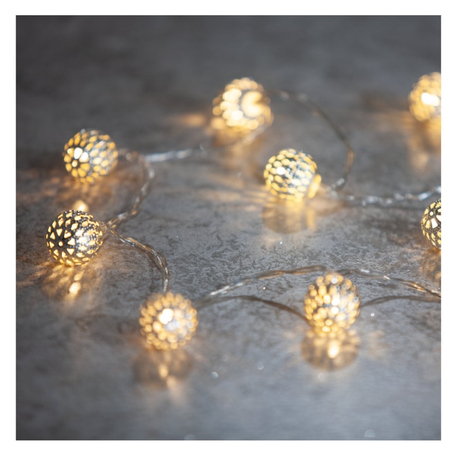 10er LED-Kugellichterkette - ca. 130 cm - verschiedene Farben