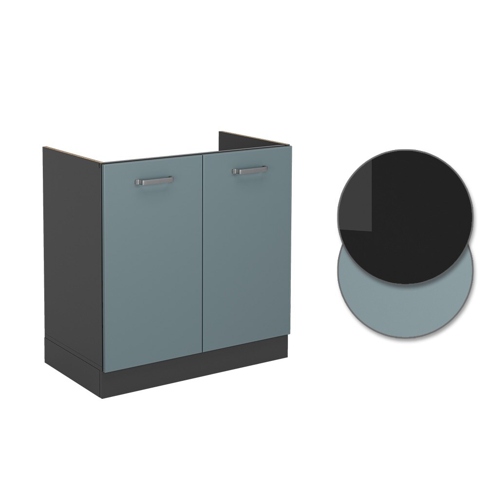 Vicco Spülenunterschrank Küchenschrank R-Line Solid Anthrazit Blau Grau 80 cm modern
