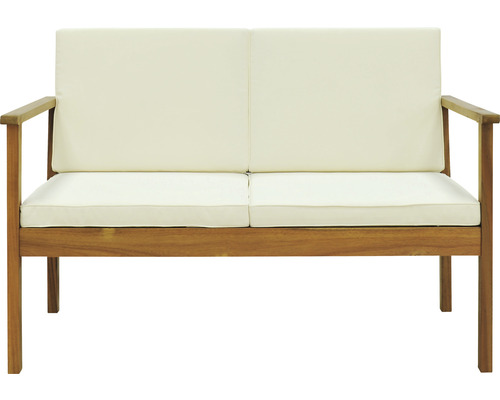 Alina Garden Place 4-zits houten tuinmeubelset bestaande uit: tafel, 2 stoelen, tweezitsbank, kussens
