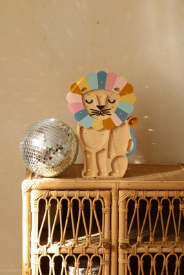 Little Lights Lampe Løve, Retro Rainbow