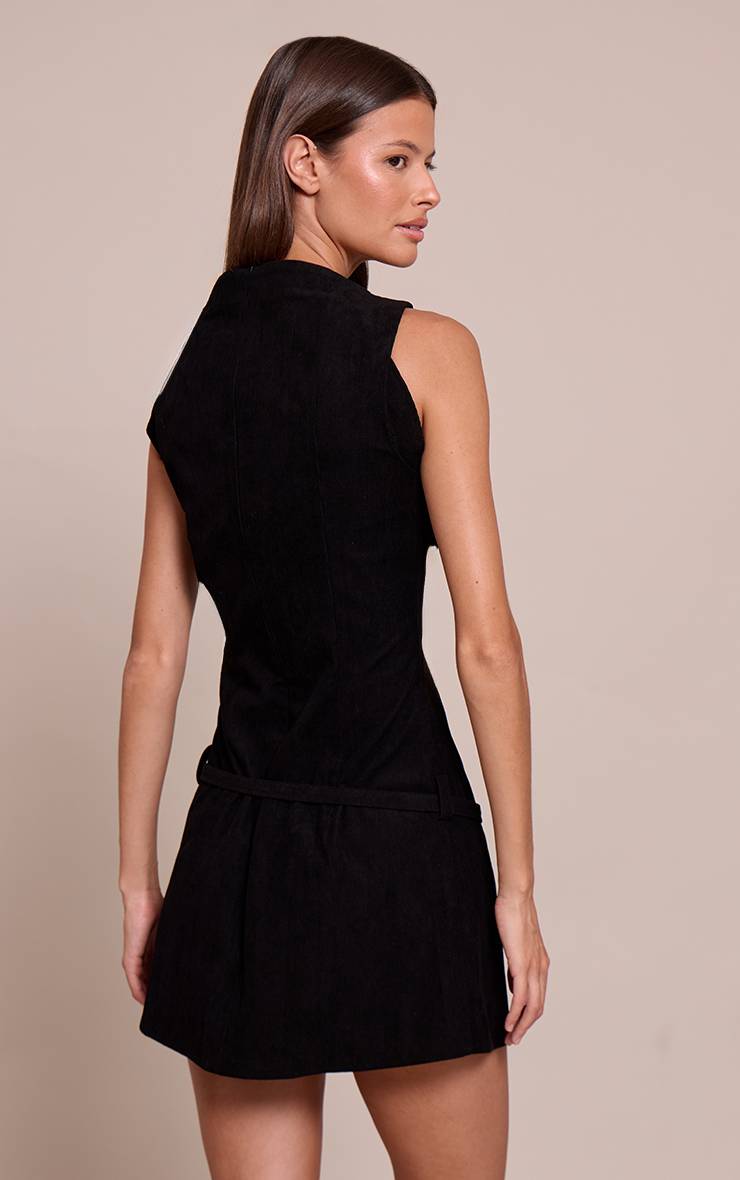 Noir Robe Moulante À Détail Ceinture Cordon