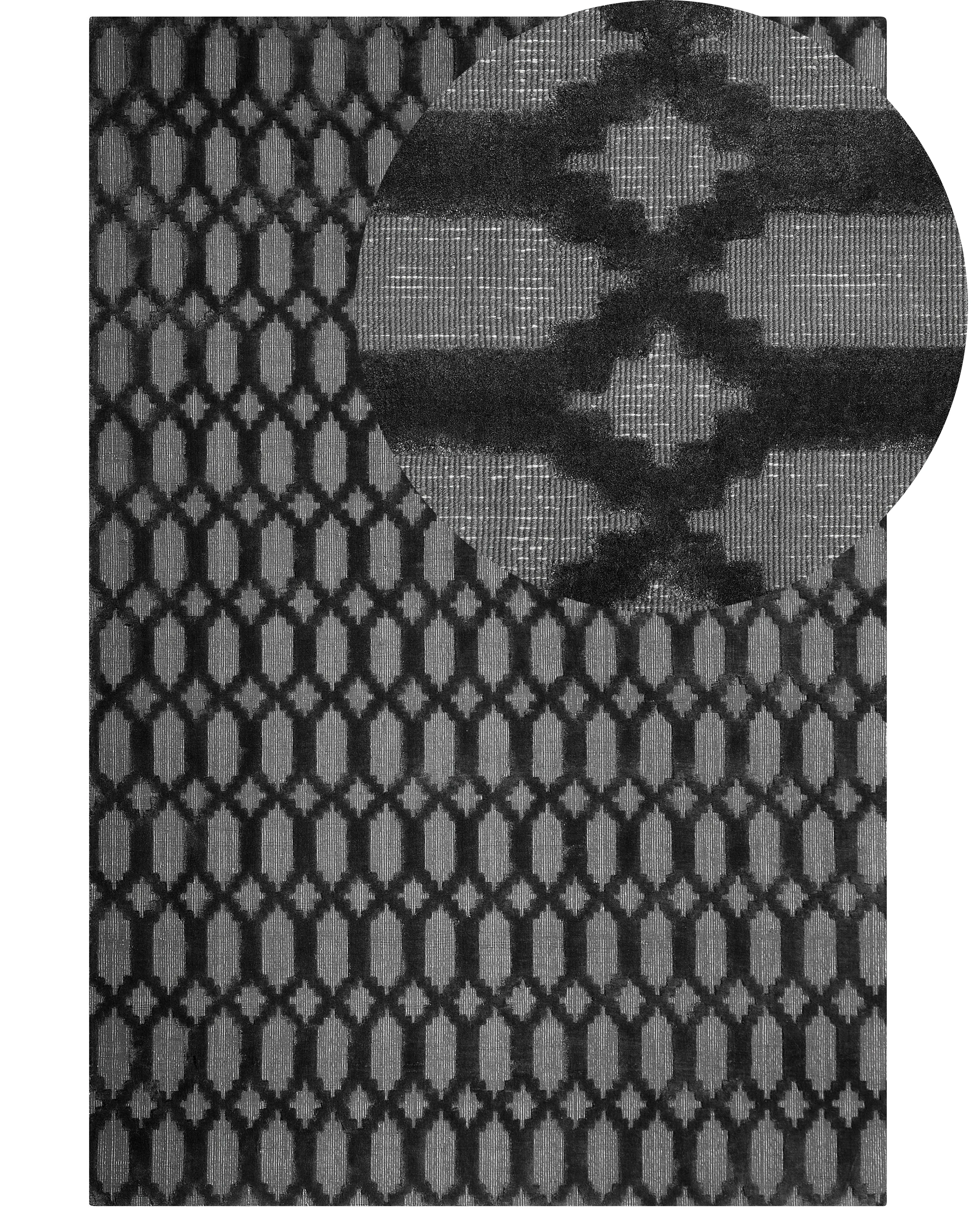 Vloerkleed CIZRE Donkergrijs 160 x 230 cm Viscose