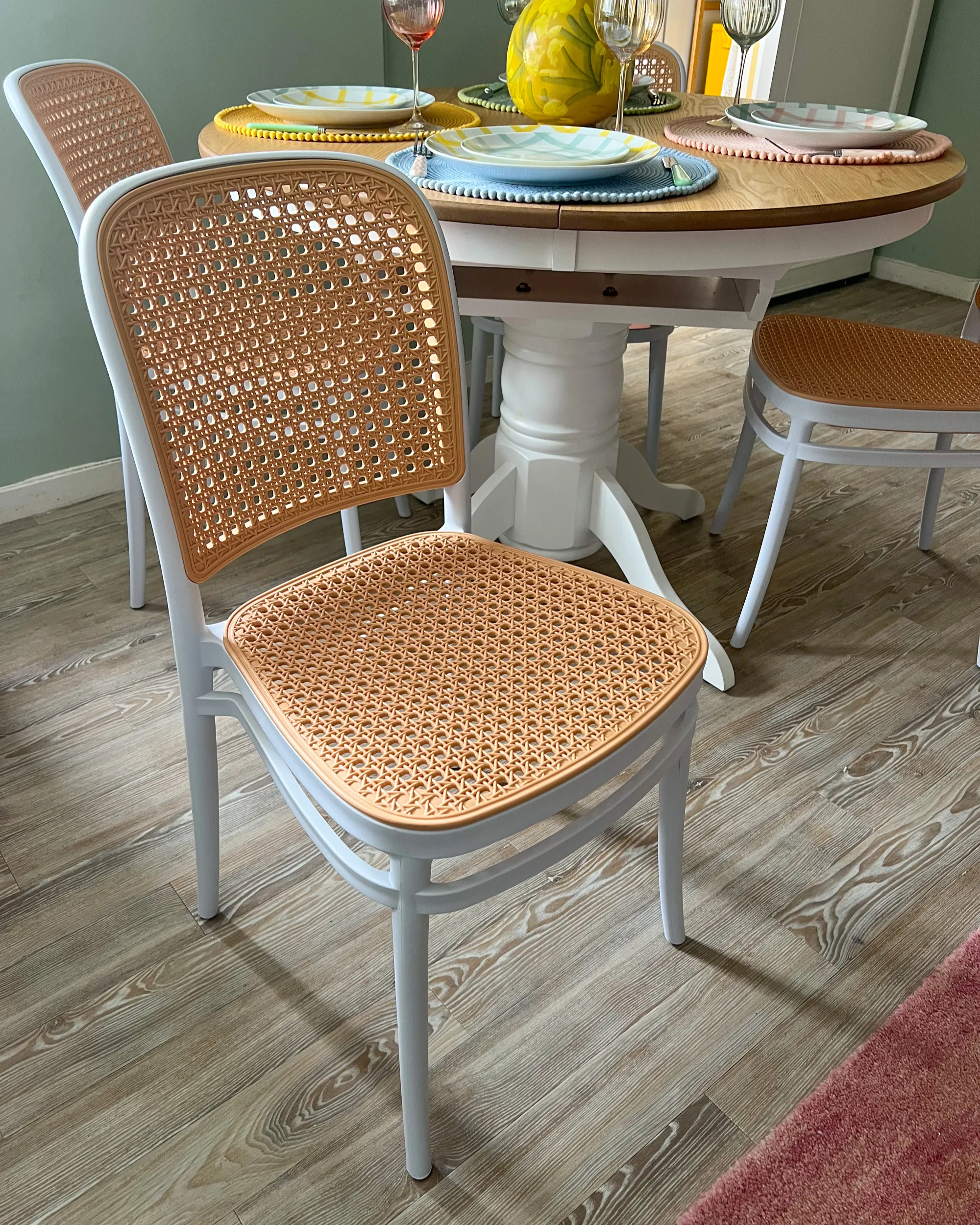 Set van 4 tuinstoelen PLOSE Wit/beige