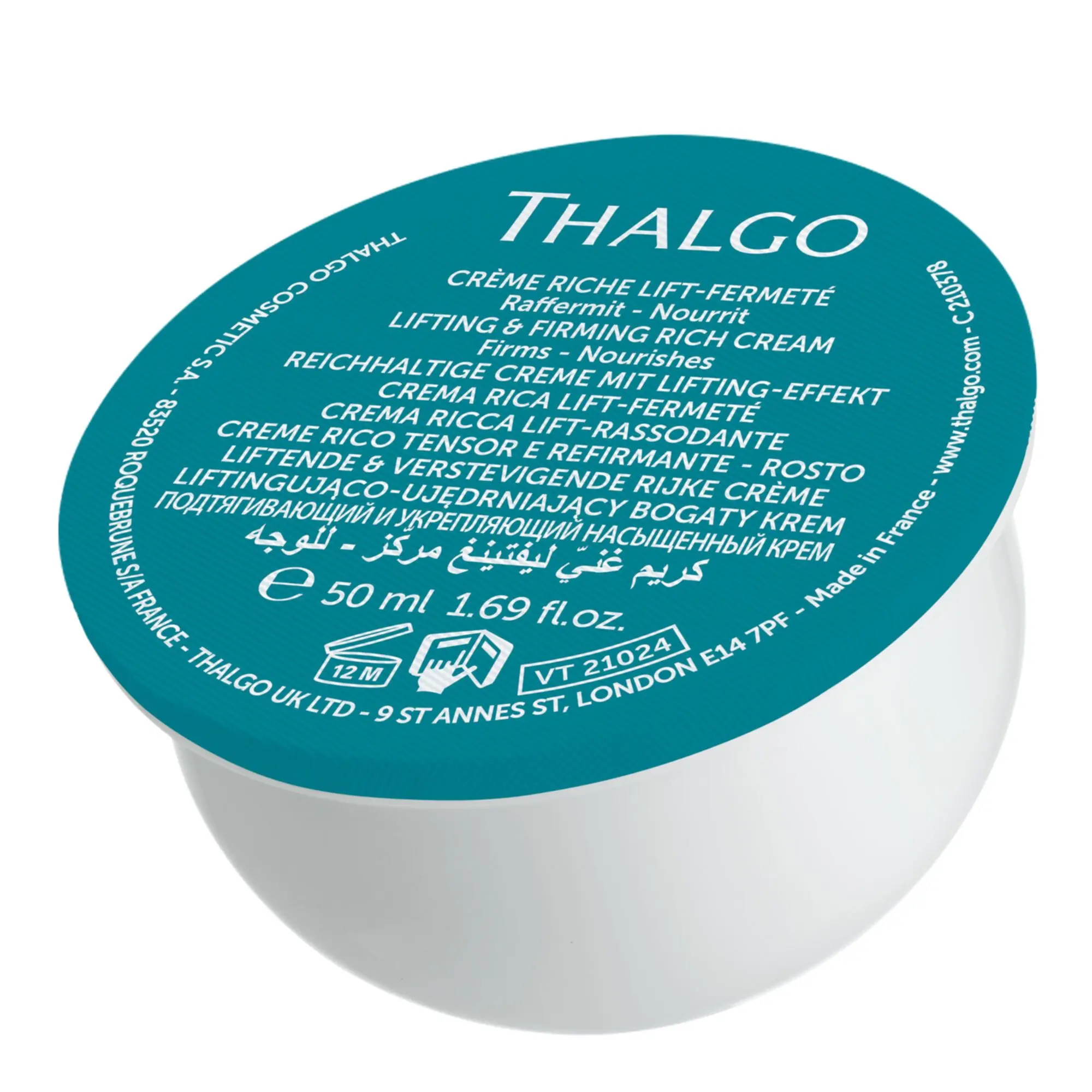 Thalgo - Silicium Lift Eco-Recharge Crème Riche Lift-Fermeté50ml - Soin de jour