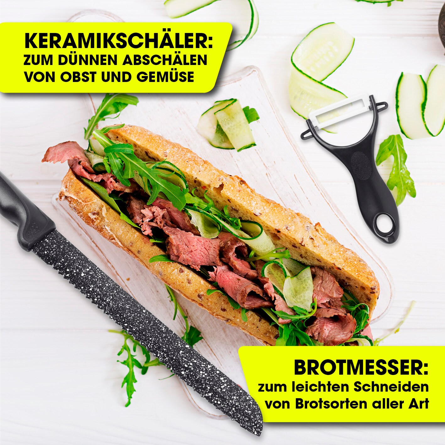 GOURMETmaxx Messerset 6-tlg. Schwarz