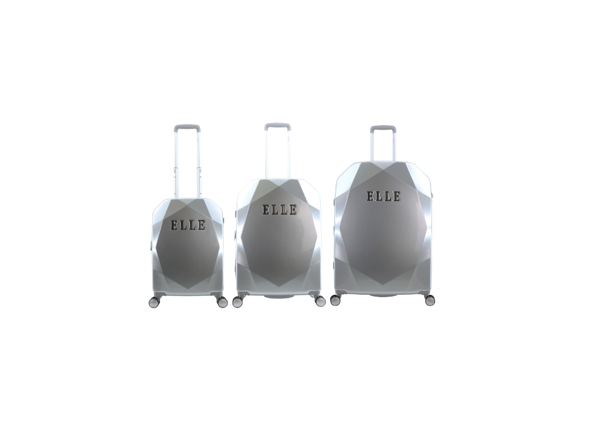 ELLE Diamond 56.5/67/76.5 cm reiskofferset - Silver