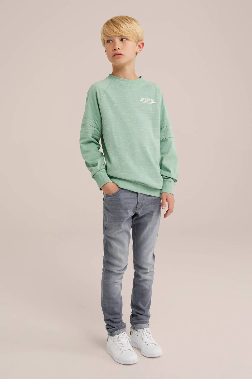 WE Fashion skinny jeans light grey denim