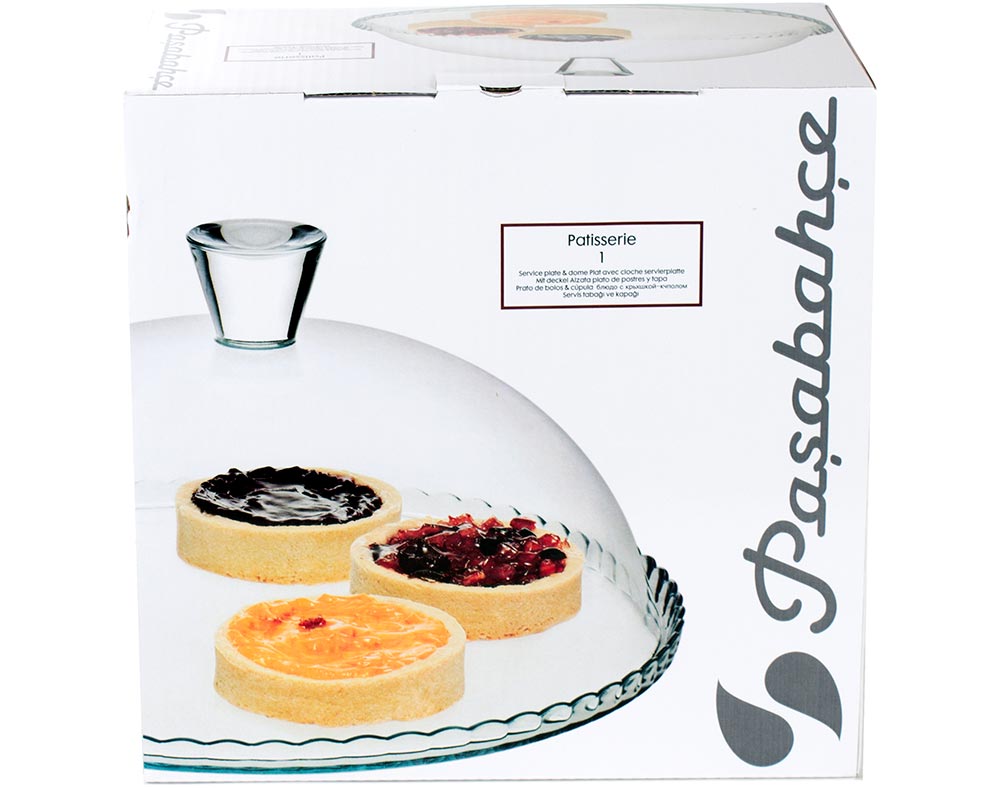 PRATO PARA BOLO COM TAMPA PASABAHCE PATISSERIE Ø32CM