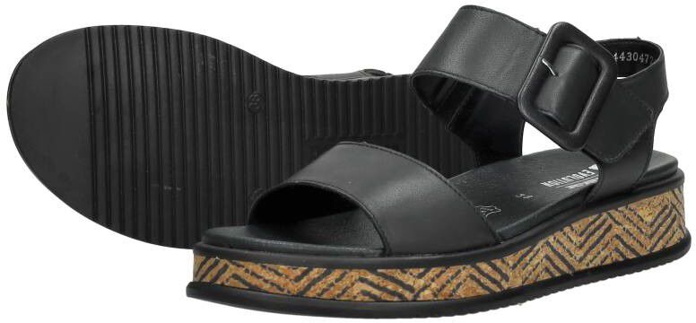 Rieker Sandalen Plat zwart