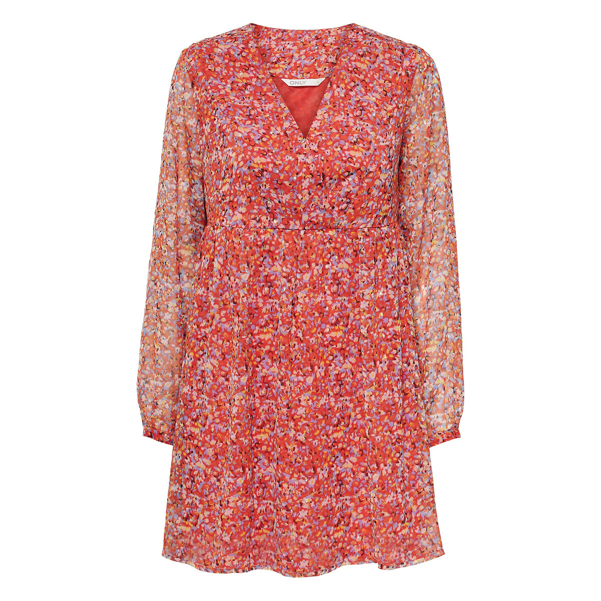 SOMENTE<br>Vestido estampado com decote em V