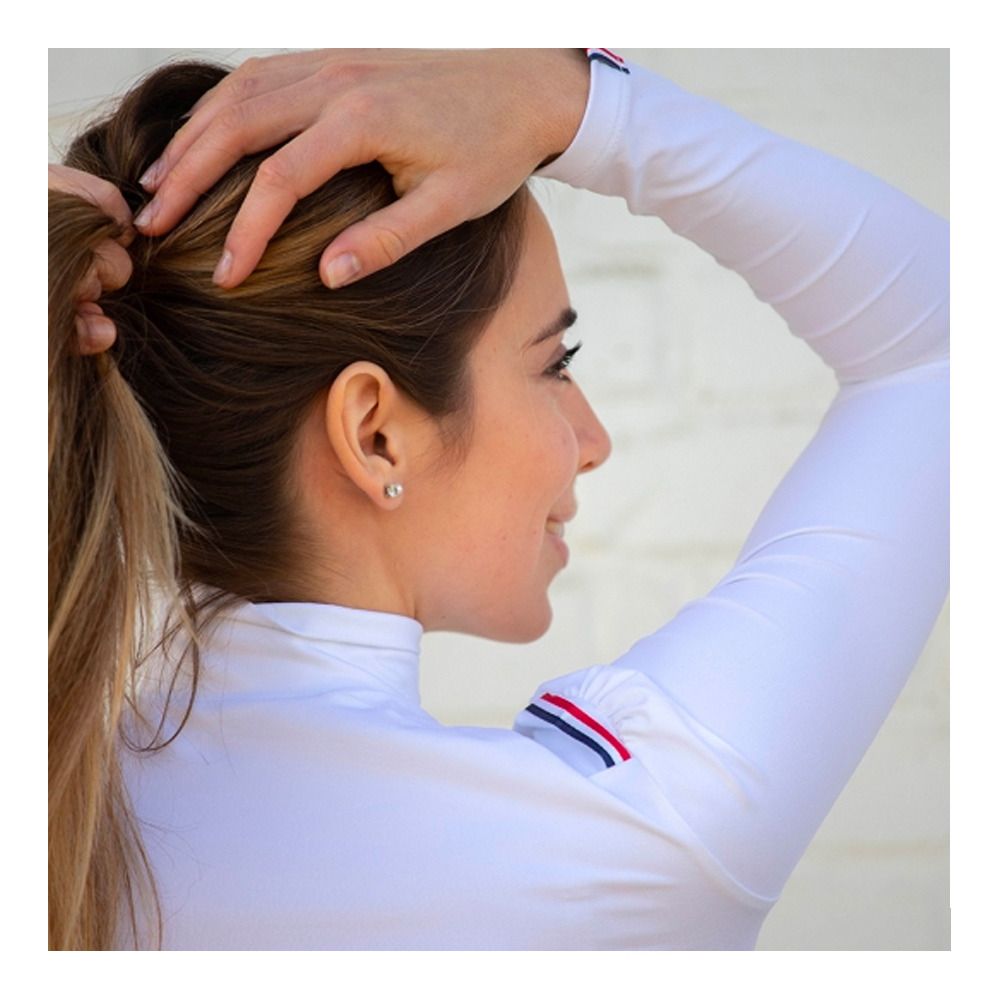 Pénélope BRUGES - Polo de concours Femme blc/g.bbr