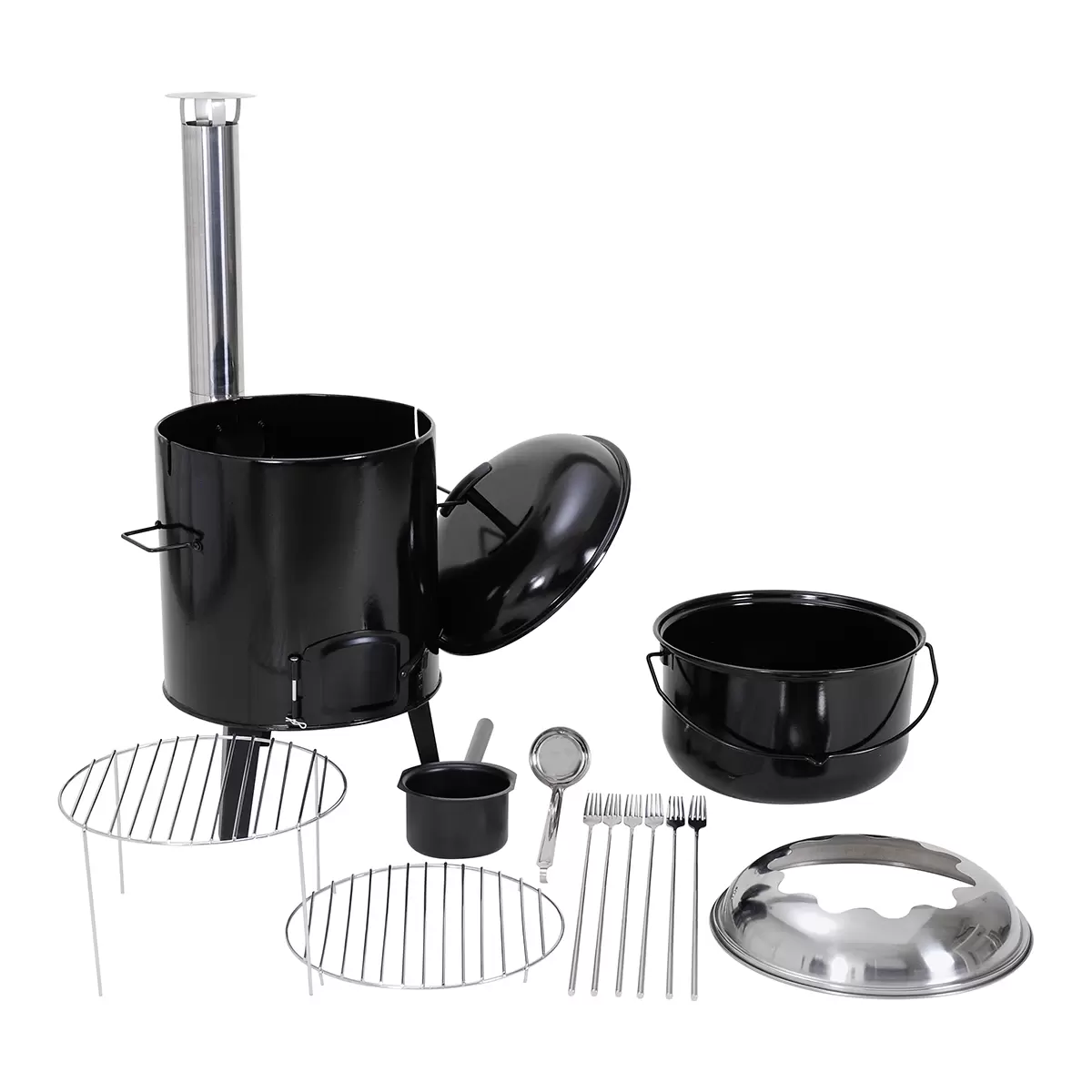 Fondueofen Set 8teilig BBQ Dragon Schwarz