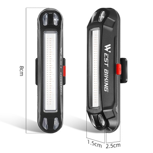 500mAh Wiederaufladbares USB Fahrrad Rücklicht Velo LED Warnlicht mit 3 Farben - Blau / Rot / Weiss