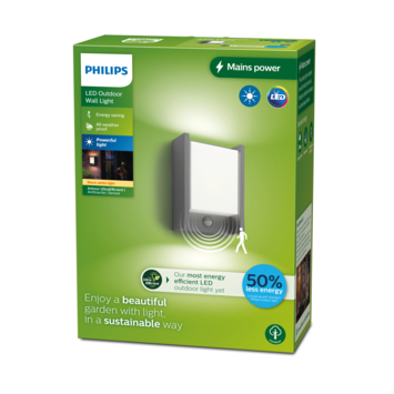 Philips buitenlamp Arbour LED met sensor antraciet 3,8W 800 lm