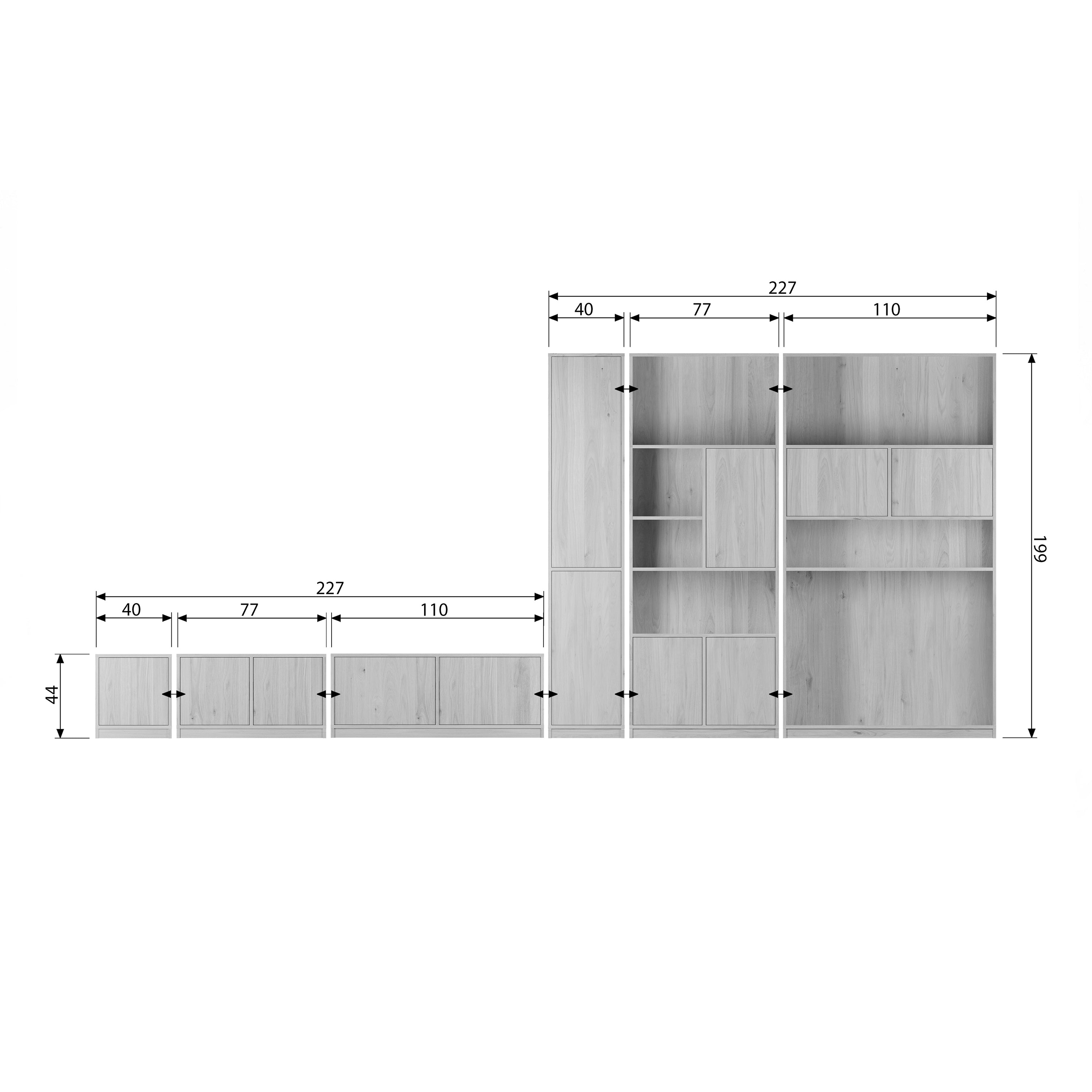 vtwonen Modulair Bovenkast Eikenhout Fineer - B 110 cm