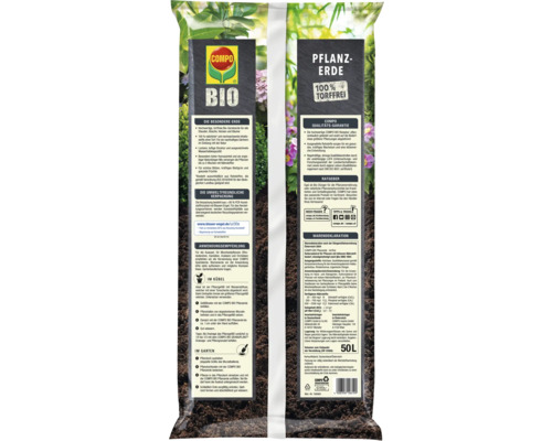 COMPO BIO 50 L turfvrije potgrond voor alle vaste planten, struiken, hagen en bomen