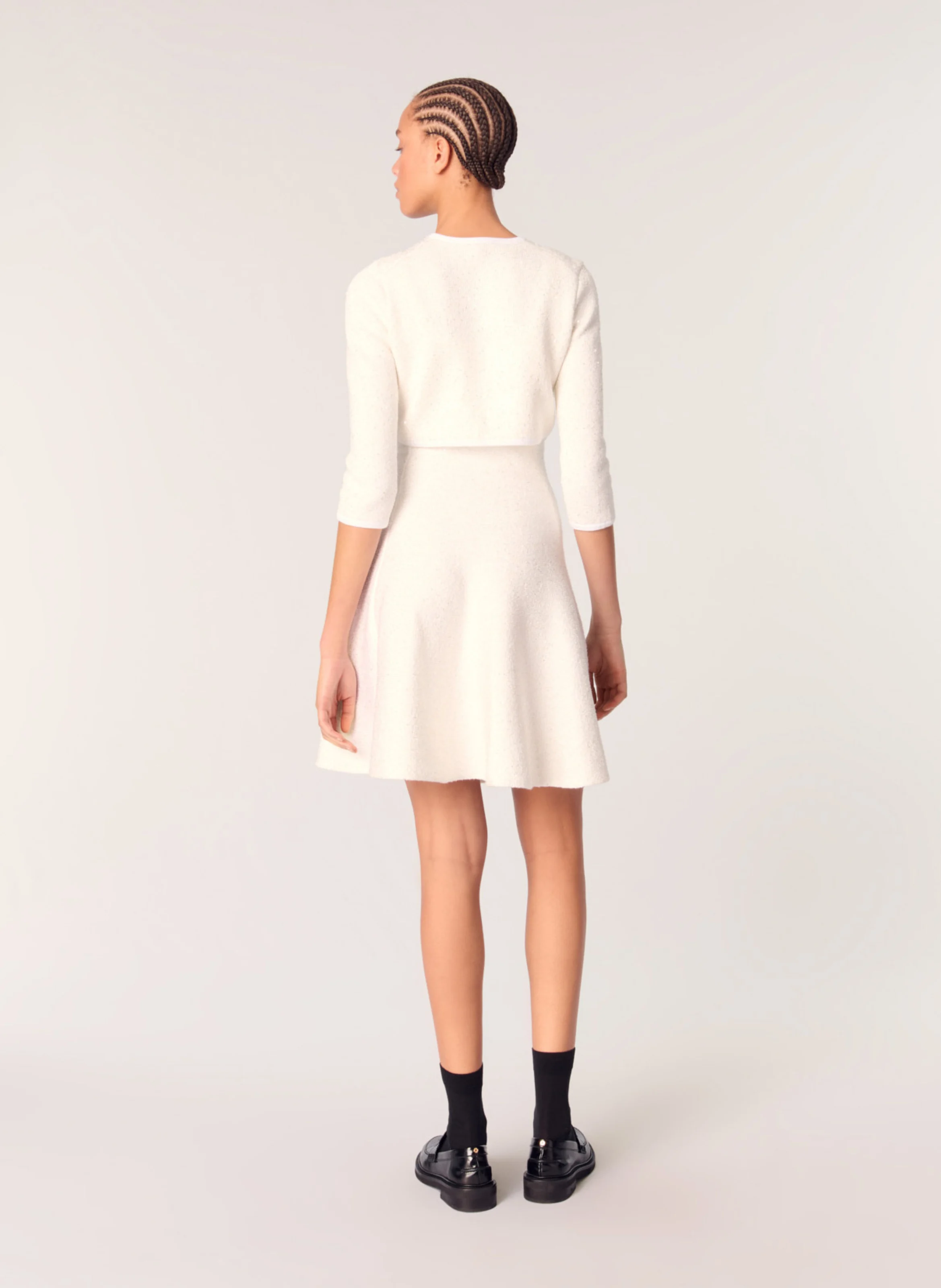 Cardigan col rond | Blanc