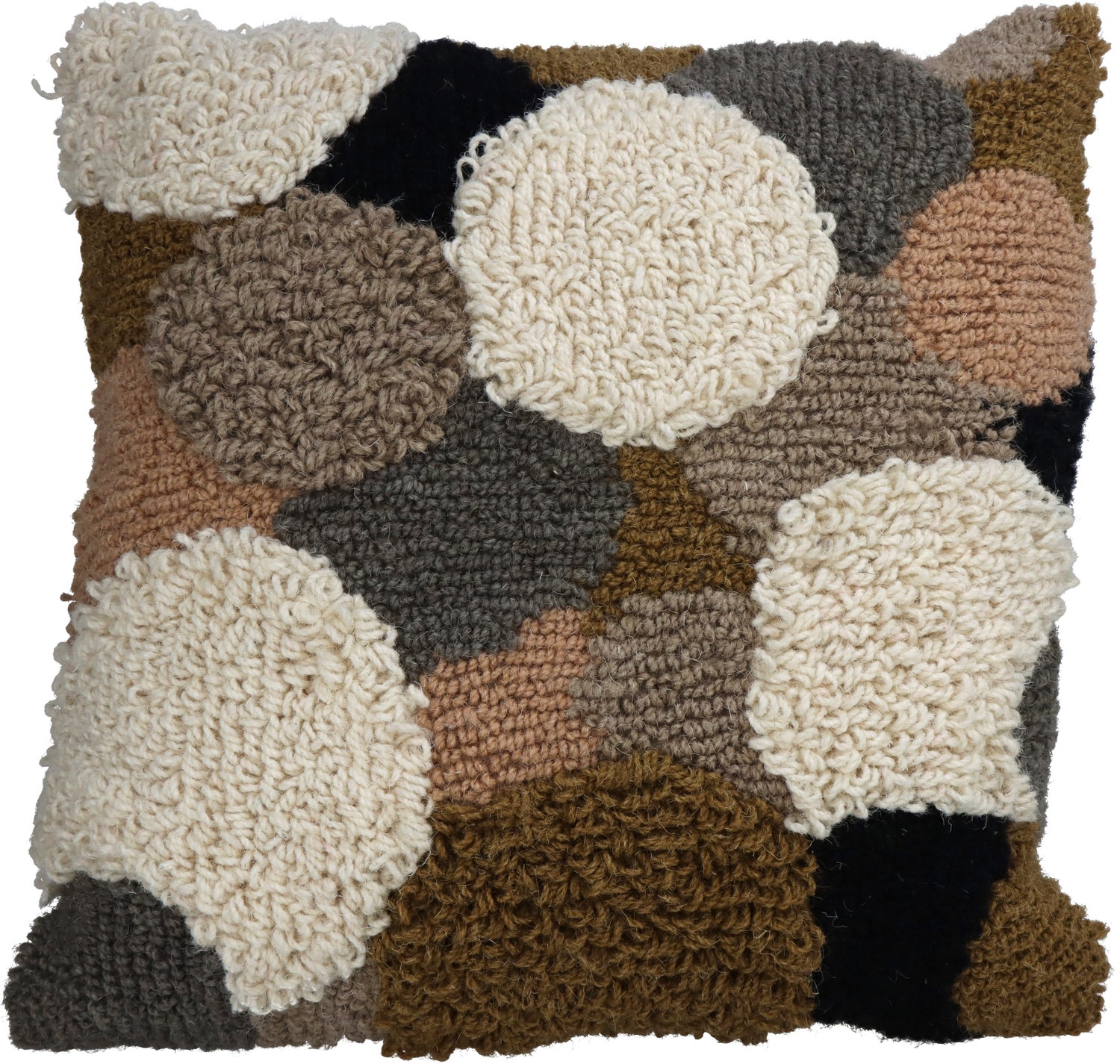 HD Collection sierkussen Jollie bruin / wit 45 x 45 cm