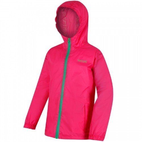 Jaqueta impermeável infantil rosa vibrante