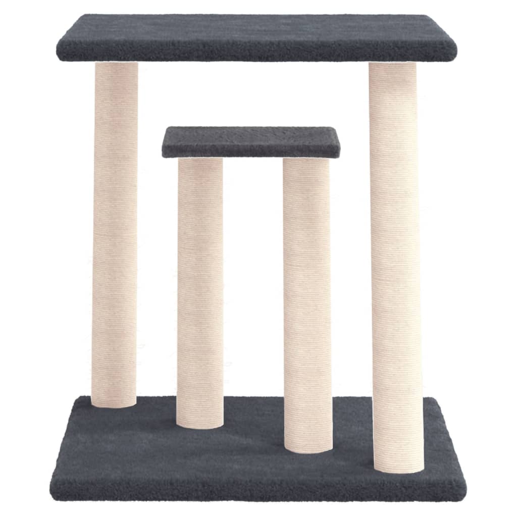 Arranhador para Gatos vidaXL com Plataformas, Cinza Escuro, 50cm