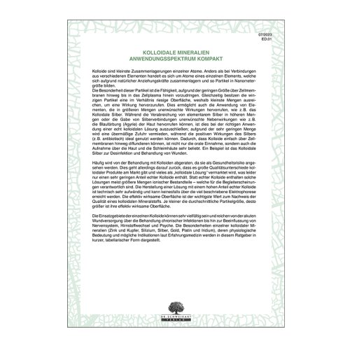 Sunday Natural Products  Kolloidale Mineralien – Anwendungsspektrum kompakt