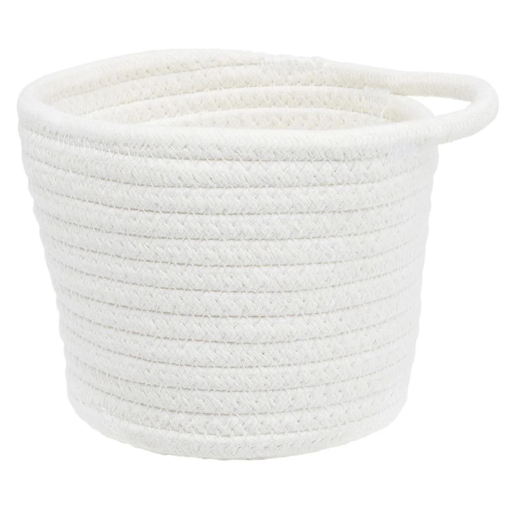 Panière ronde coton blanc