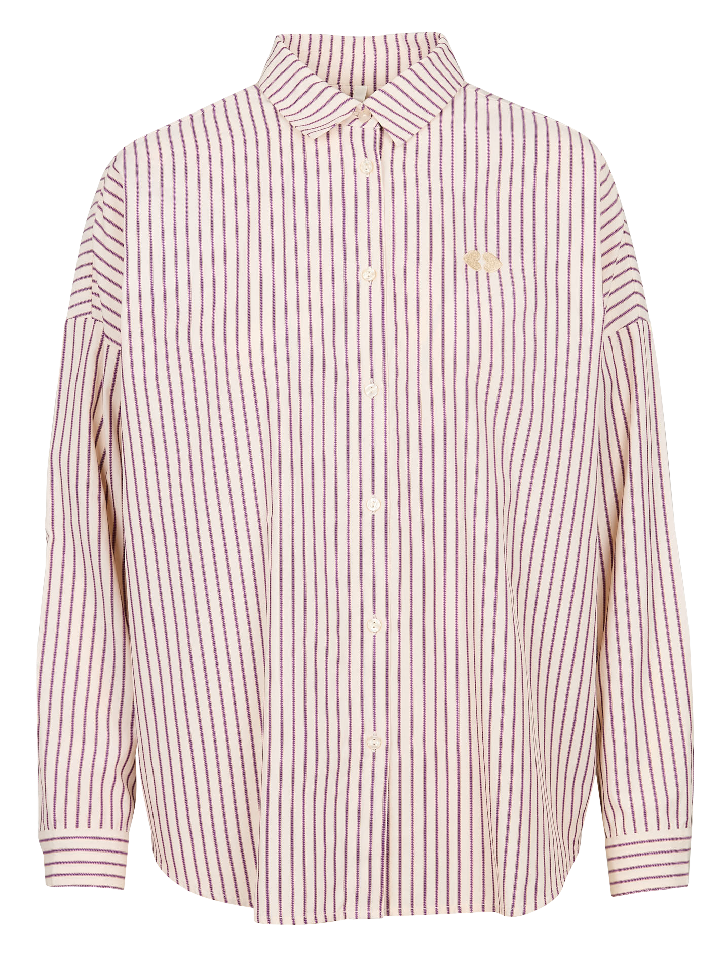 Chemise droite rayée | Violet