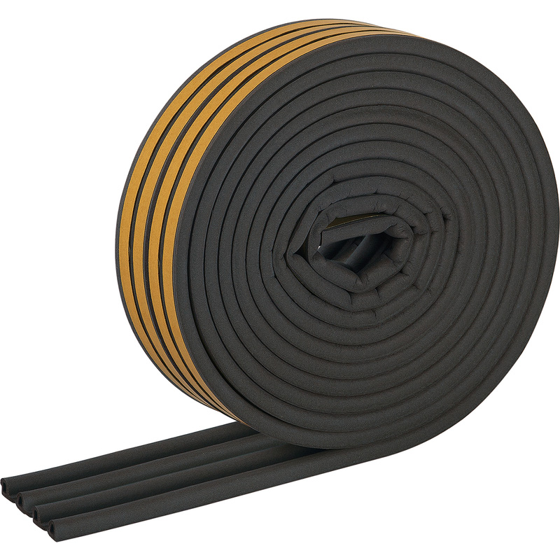 Fix-o-moll tochtband zelfklevend P 9x5,5mm 18m zwart