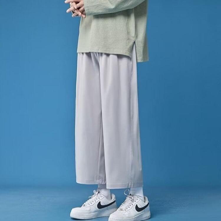 Blueforce - Mid Rise Plain Cropped Wide Leg Broek