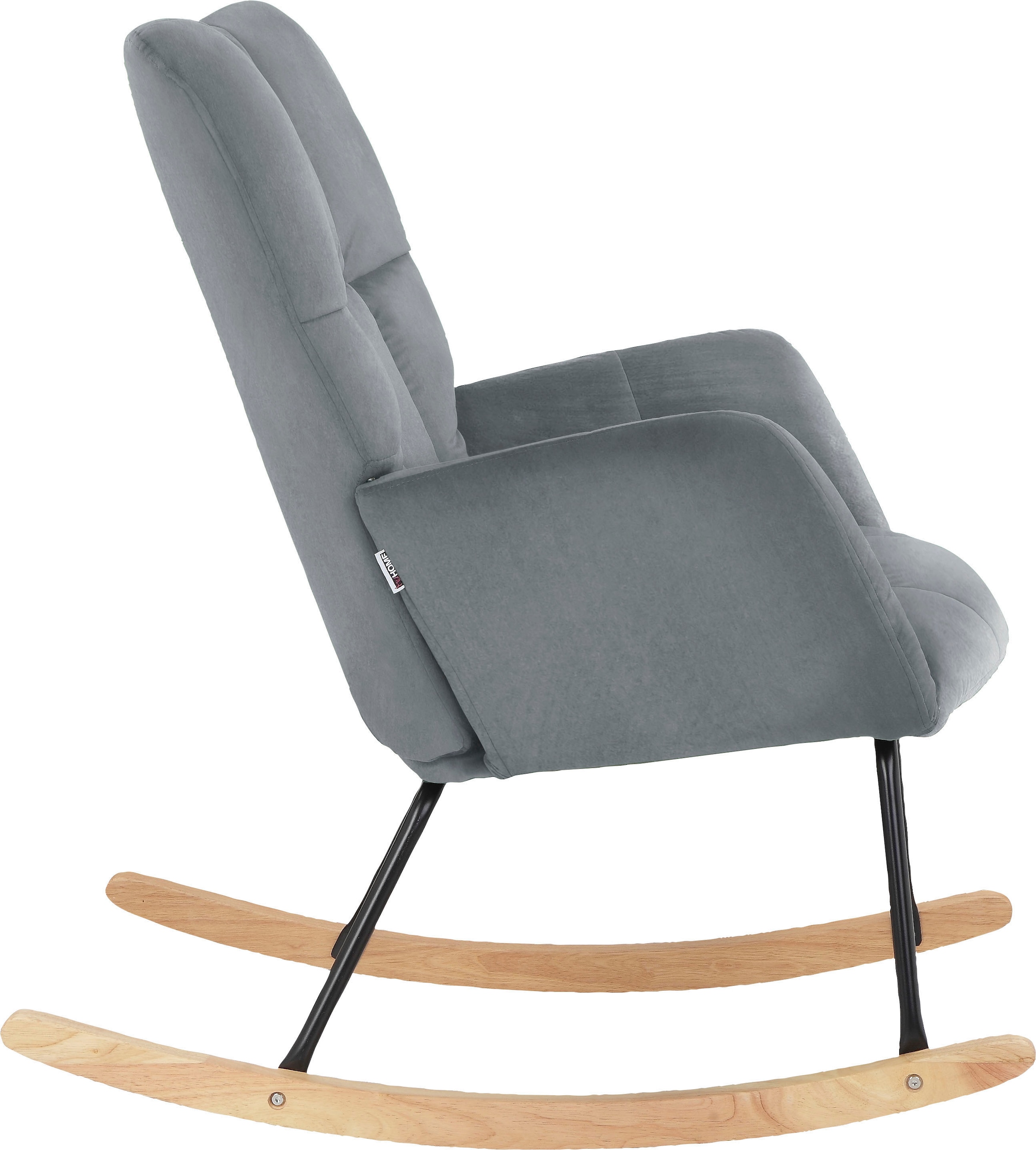 Home affaire Schaukelsessel »Anika, Ohrensessel Wohnzimmer mit Funktion,« 1 Stk. tlg. Sitz und Rücken gepolstert, Beine aus Metall und Holz, Sitzhöhe 48 cm