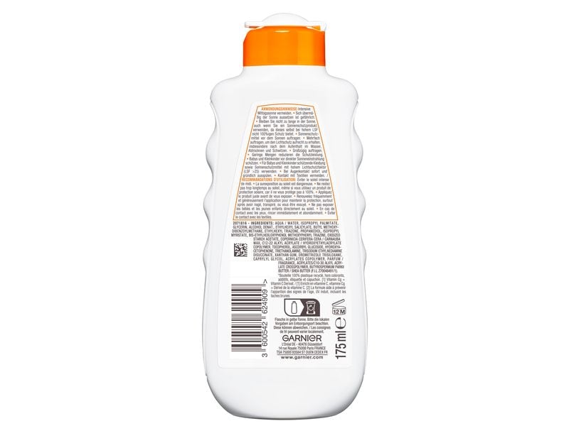 Garnier Ambre Solaire Sonnenmilch Hydra Protect  Sonnenschu Sonnenschutz-Milch bietet einen mittleren Schutz vor schädlicher UVA- und UVB-Strahlung