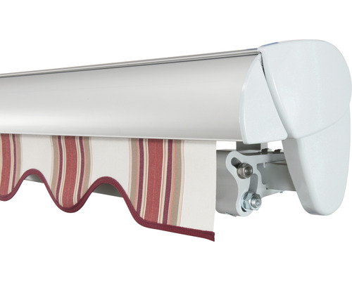 SOLUNA Semi-Cassette Zonnescherm Classic 2.5x1.5 Stoffen Dessin 8783 Frame E6EV1 Zilver Geanodiseerd Aandrijving rechts incl. motor, wandschakelaar