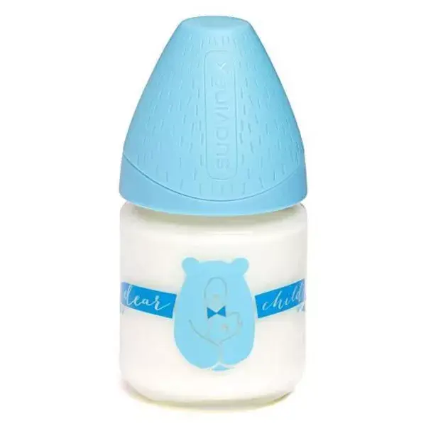 Mamadeira de vidro Suavinex Meaningful Life, Urso Azul, 120ml
