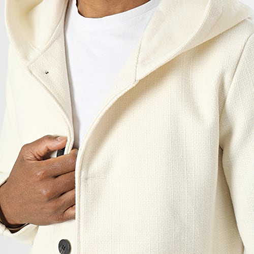 Manteau Capuche Beige Clair