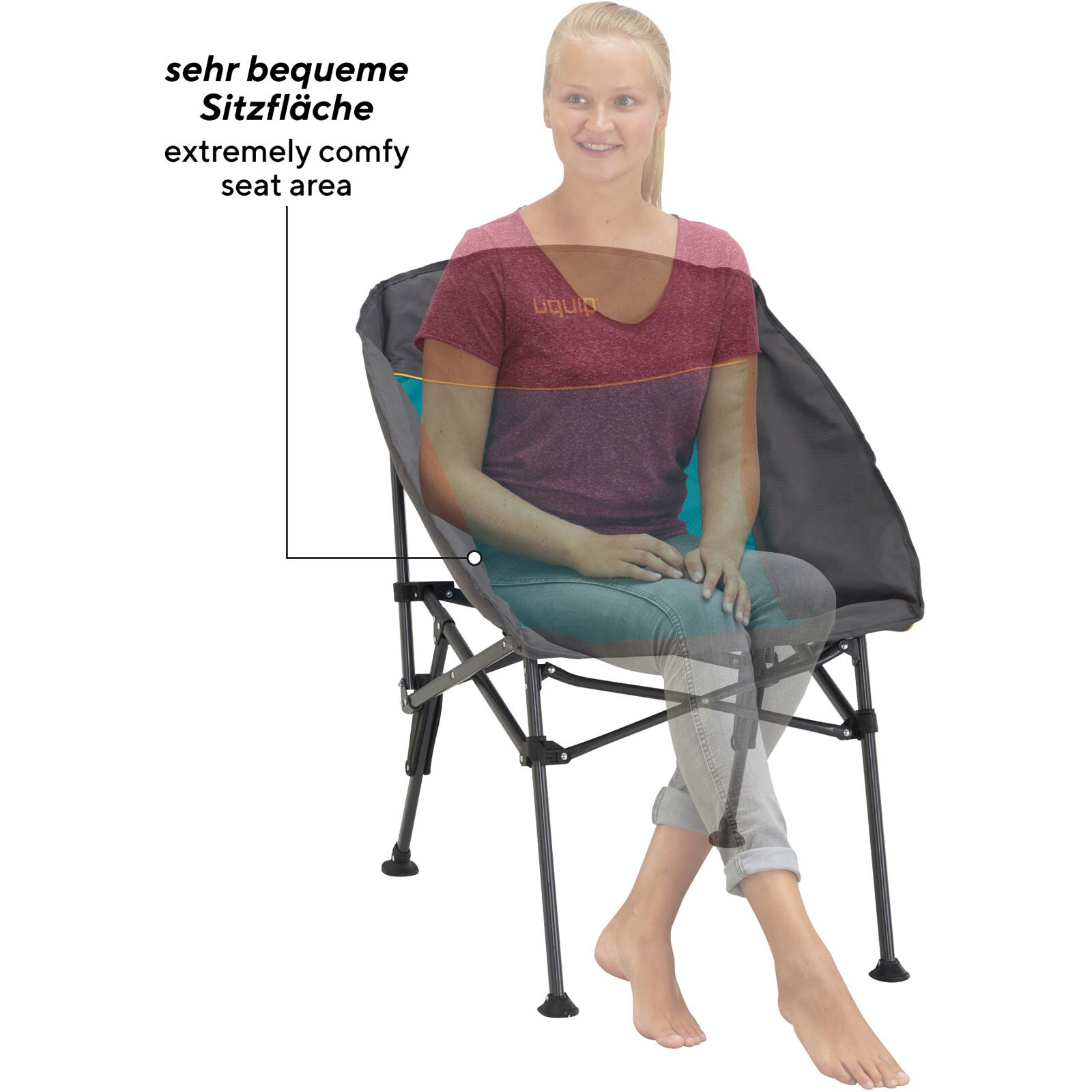 UQUIP Campingstuhl Comfy Strandstuhl Faltstuhl Klappstuhl Faltbar Leicht 120 kg