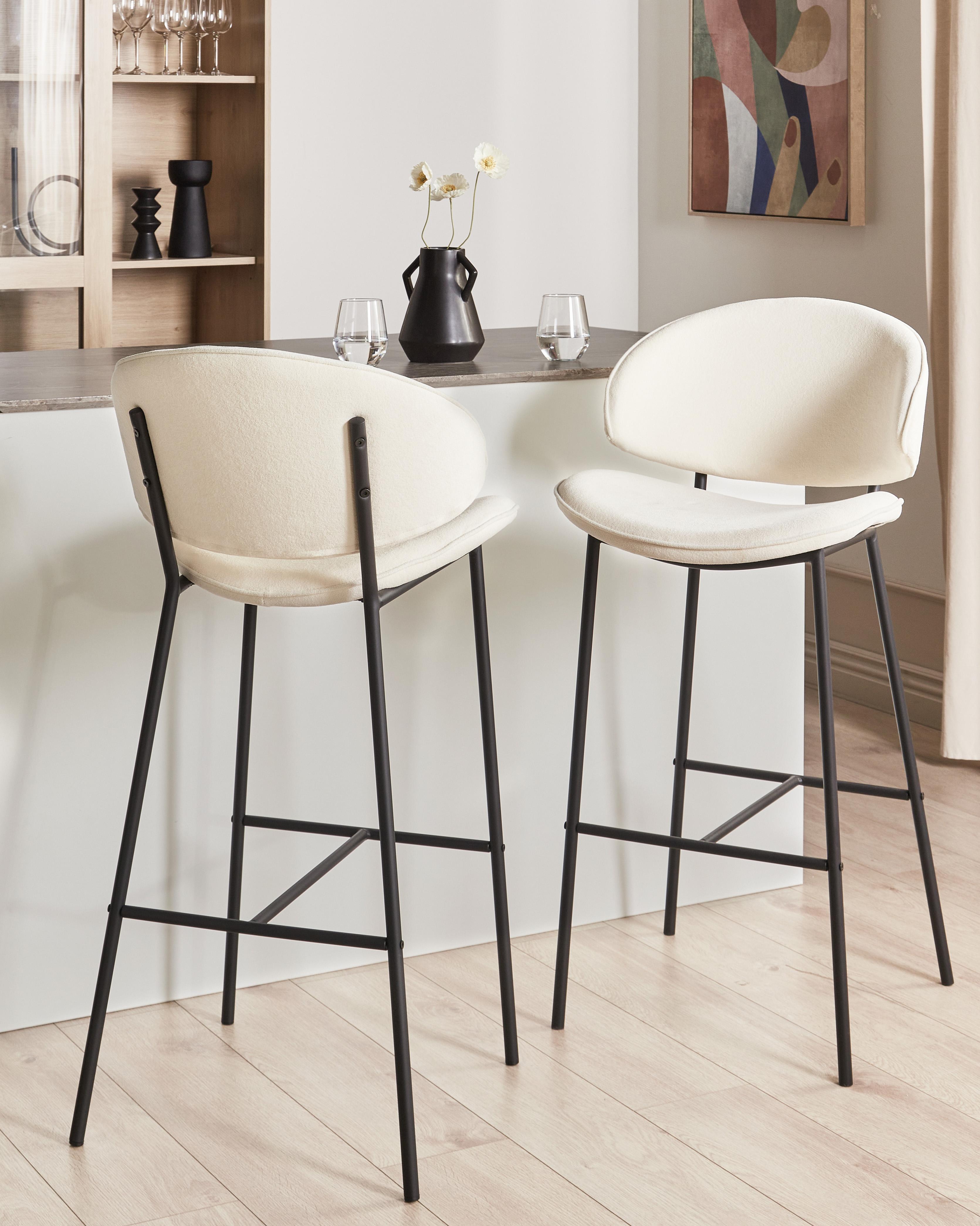 Set van 2 barstoelen KIANA Lichtbeige