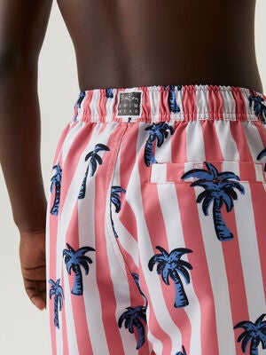 Björn Borg Kenny Badeshorts, Bb Palmstripe Sunkist Coral