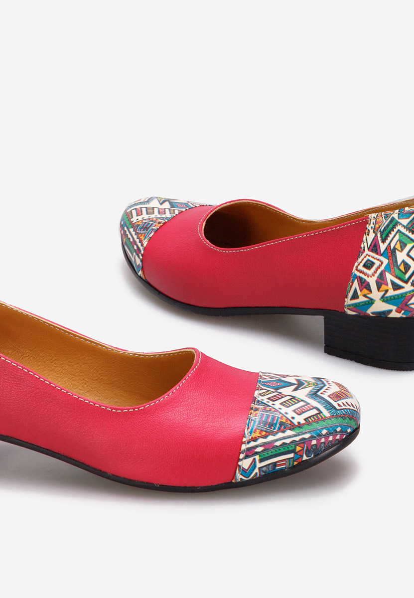 Chaussures femme en cuir naturel fuchsia Romina