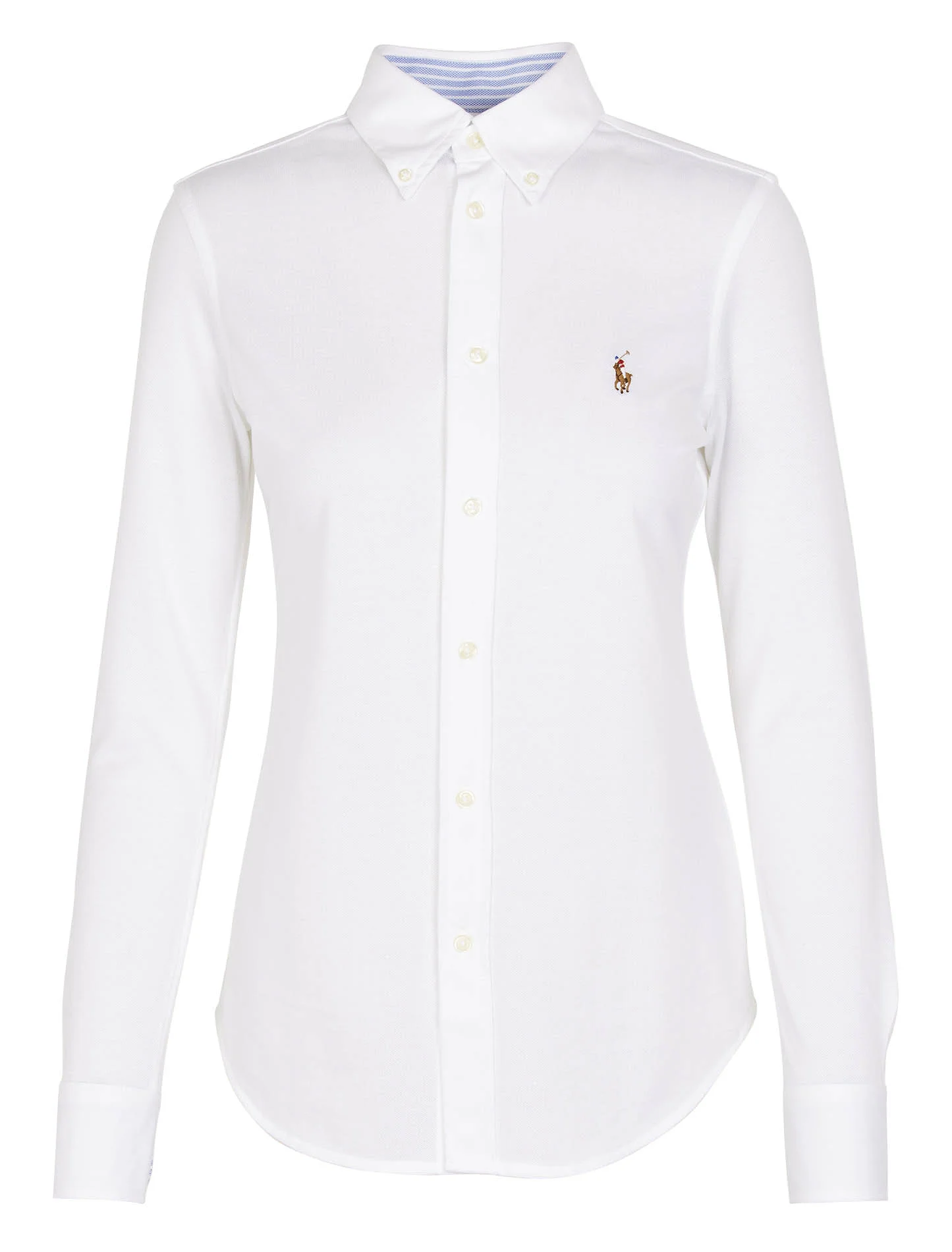 Chemise col américain cintrée en coton | Blanc