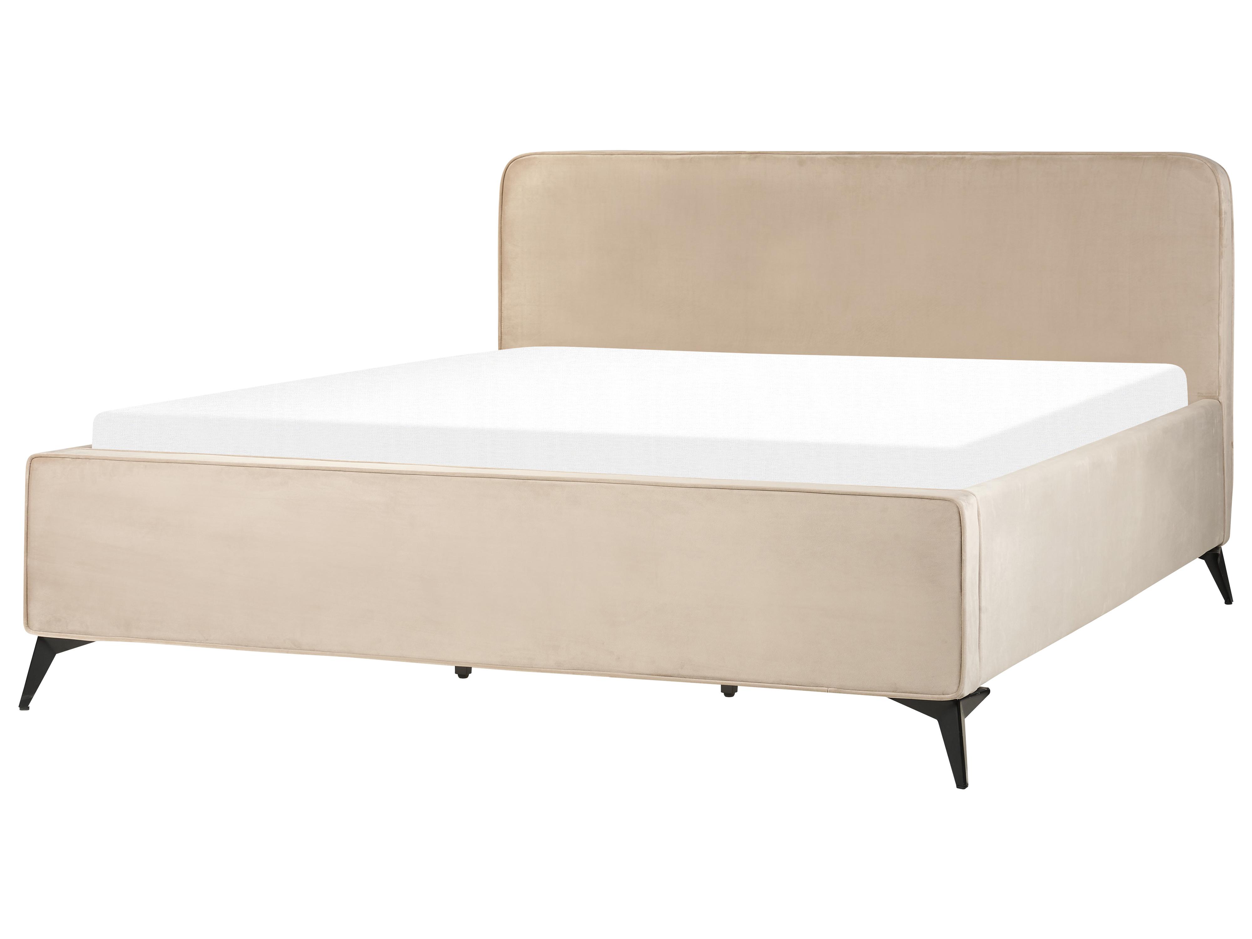 Bed Fluweel VALOGNES 180 x 200 cm Taupe